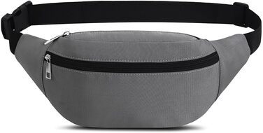 Спортивна поясна сумка на пояс, водонепроникна, сіра. Для чоловіків та жінок. Підходить для прогулянок з собакою, бігу, тренувань, подорожей та активного відпочинку. З міцного нейлону.