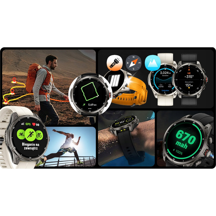 Смарт-годинник JG Smart Apex GPS для чоловіків, чорний