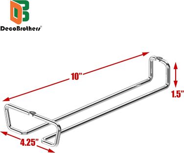 Підставка для винних келихів на ніжці DecoBros, хром, 2 шт. - Single Rail Wine Glass Rack
