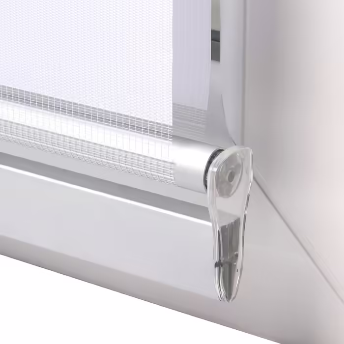 Sol Royal Cassette Double Roller Blind SolDecor DK9 Duo Roller Blind Clamp-on System Premium Vario Roller Blind with Clamp Carrier and Extra Wide Stripes - White (W90 x H160 cm)