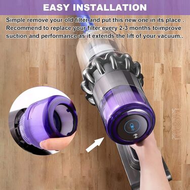 Фільтр HEPA для пилососа Dyson V12 Detect Slim (971517-01) - Комплект 3 фільтри + щітка