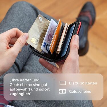 Алюмінієве картхолдер ÖGON Smart Case Oslo з гравіюванням Дракон, RFID захист, компактний гаманець