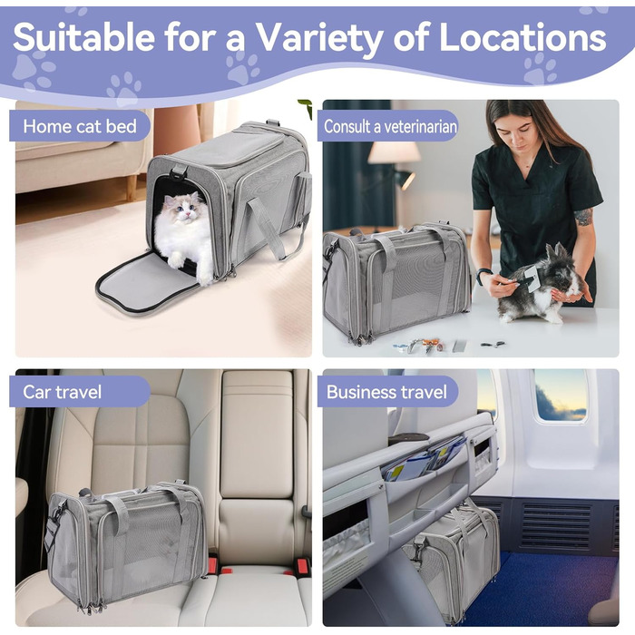 Транспортна сумка для кота/собаки, переносний рюкзак для тварин, сіра, до 6 кг