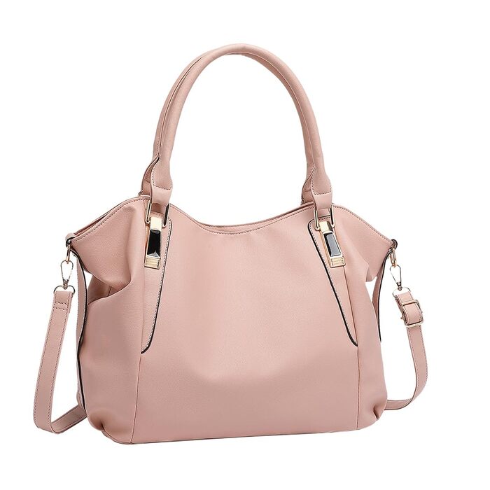 Сумка жіноча Miss Lulu велика шопер-тоут з м'якої PU шкіри бежевого кольору, сумка через плече середнього розміру