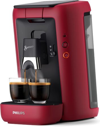 Philips Senseo Maestro Coffee Pad Machine with Coffee Strength Selection and Memory Function, 1.2 Liter Water Tank, Eco Product, Color: Red (CSA260/90)