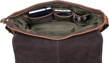 Сумка-месенджер LEABAGS Oxford з натуральної шкіри 15 дюймів для ноутбука (38x31x10 см) – чоловіча/жіноча, вінтажний темно-коричневий колір