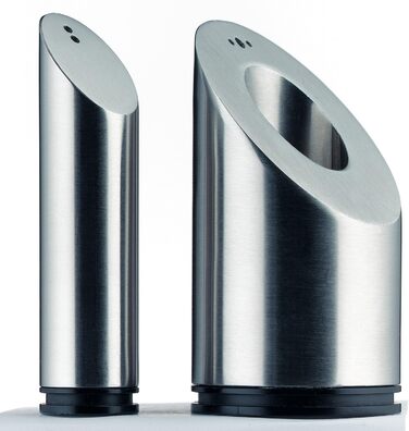 WMF Two-in-One Salt/Pepper Shaker Set, 2-piece, Salt Shaker, Pepper Shaker, Cromargan Stainless Steel, Brushed, Dishwasher Safe & Bel Gusto Salt and Pepper Shaker Set, 2-piece
