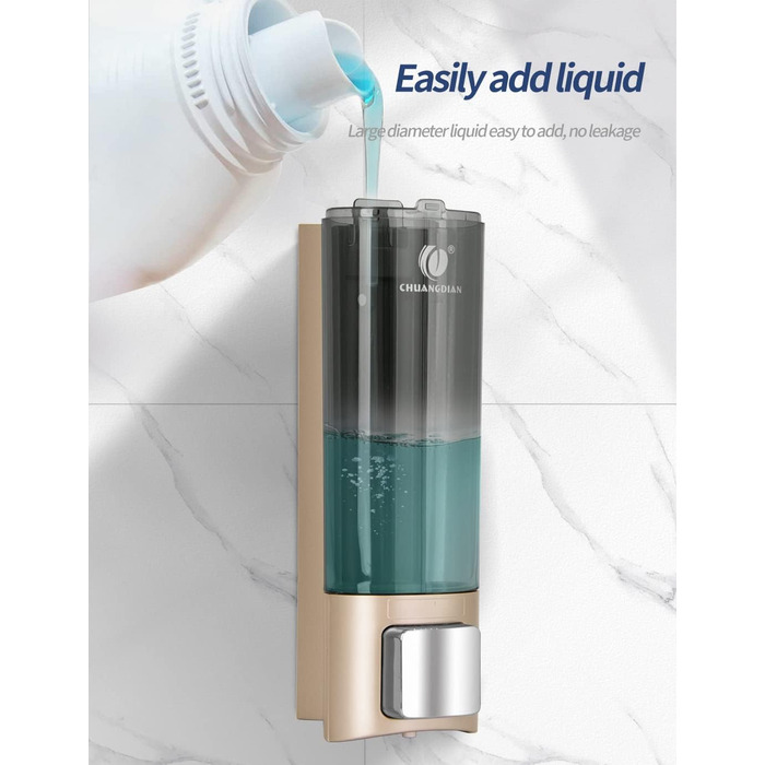 Механічний дозатор мила CHUANGDIAN для стін, 200 мл, білий (Einfach Gold)