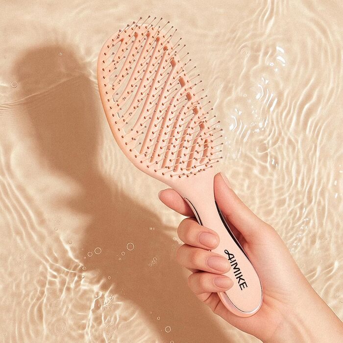 AIMIKE Рожева щітка для розплутування волосся Luxe Entwirrbürste - безболісна, з вентиляцією та ультрам'якими щетинками FlexGlide, для жінок, дівчаток та дітей