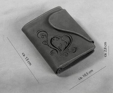 Harrys-Collection Women's Wallet in Vintage Style with Heart, Special Edition, Sizes: One Size, Colors: Cognac