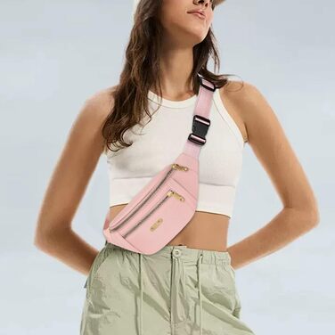 Гірчатка поясна водонепроникна для жінок та чоловіків, сумка через плече, поясна сумка, білий (рожевий)