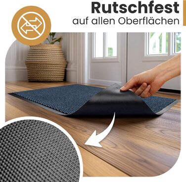 Килимок для дому 60x90 см, блакитний - Schmutzfangmatte для приміщень, килимок для входу, антиковзаючі