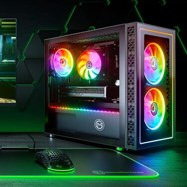 Корпус для ПК GameMachines Element Snow Edition ATX з 3 RGB вентиляторами, білий (Nova)