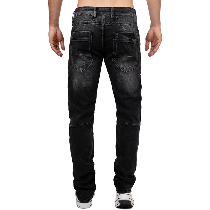 Чоловічі джинси Cipo & Baxx Biker Style: Regular або Slim Fit, Stone Washed Denim, чорний (29W/32L)