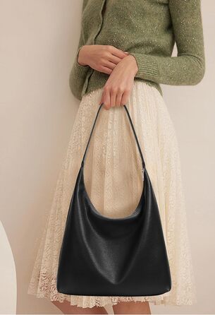 Сумка жіноча KALIDI шопер з PU шкіри, велика, чорна, для роботи, навчання, повсякденна, вінтажний стиль