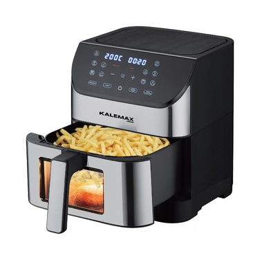 Аерофритюрниця KALEMAX без олії, 8 л, 1800 Вт, срібляста