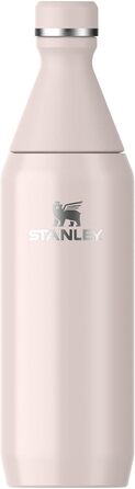 Фляга Stanley All Day Slim з нержавіючої сталі 0.6L - Термофляга, охолоджує до 6 годин, 11 годин з льодом, без BPA, не протікає, придатна для миття в посудомийній машині - Колір: Рожевий Кварц