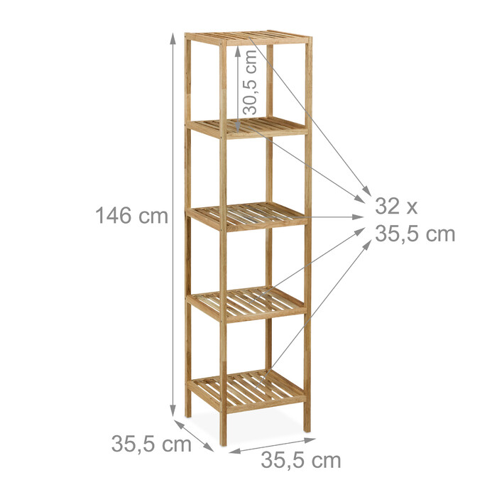 Relaxdays Walnut Open Shelves