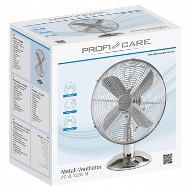 Настільний вентилятор Proficare PC-VL 3062 M, сріблястий/сірий