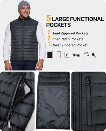 Чоловіча степкова жилетка Outdoor Ventures - Dark Grau, XXL | Легка, для спорту, туризму, гольфу