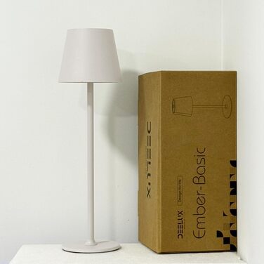 Настільна світлодіодна лампа DEELUX акумуляторна, димова, з регулятором яскравості, 3 режими світла (2700K/3600K/5000K), USB-C, водонепроникна IP44, для дому та вулиці