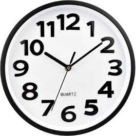 Plumeet 40.6cm Extra Large Wall Clock, Silent Non-Ticking Quartz Decorative Clocks, Modern Style Good for Living Room, Kitchen, Living Room, Bedroom, Office, Large 3D Number Display, (White) (25 cm, Ivory)