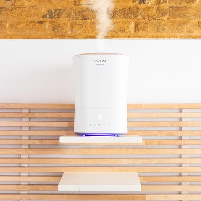 Зволожувач повітря Cecotec BreezeCare 4000 Connected: 6 л бак, 400 мл/год, Wi-Fi, сенсорне управління, плазма, 40 м², таймер 12 год, 30W (холодний) / 110W (гарячий)