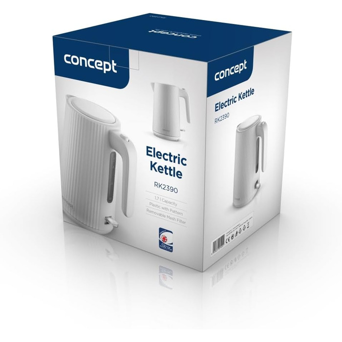 Електричний чайник Concept RK2391, 1.7 л, білий