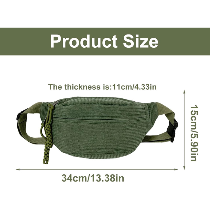 Жіноча поясна сумка з корду, через плече, регульований ремінь, модна, для відпочинку, спорту, зеленого кольору. Чоловіча поясна сумка кросбоді