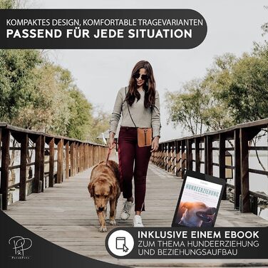 Pawz&Pawz Лекарлики для собак | Стильний набір для годування, дресирування та вигулу | Практичний, міцний ласощівник + диспенсер для відходів | Сумка для собак чорного кольору