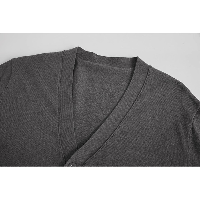 Чоловічий кардиган Runcati з в'язаного полотна, без коміра, сірий, XL