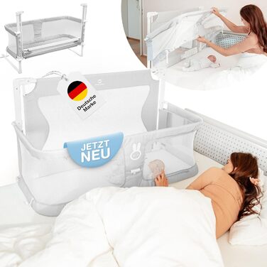 BabybeFun Bedside Crib Baby [Breastfeeding in your own parents' bed] Crib for Box Spring bed and regular bed with rollover protection [Extra Safe] Bed Rail Guard | Kids Bed Alternative 1