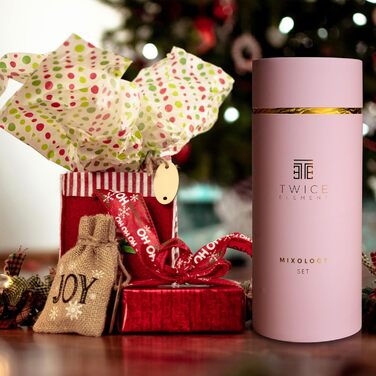 Cocktail Shaker Set - Stainless Steel Shaker in Boston Style | Rich Accessories for Easiest Handling | Bonus Recipe Book, Elegant Gift Box & Storage Bag (Pink)