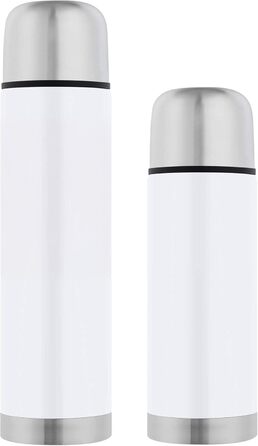 Термос GRÄWE з нержавіючої сталі, 1 л / 350 мл, білий. Термокружка-термос для напоїв, з чашкою, не протікає, можна мити в посудомийній машині