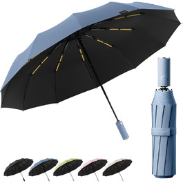 Автоматичний парасолька, штормостійкий, з захистом від УФ-променів, компактний, блакитний