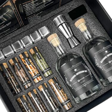 Набір для виготовлення віскі: інфузія, 8 дерев'яних стружок, кубики льоду з нержавіючої сталі, мірний стакан, барна ложка, воронка