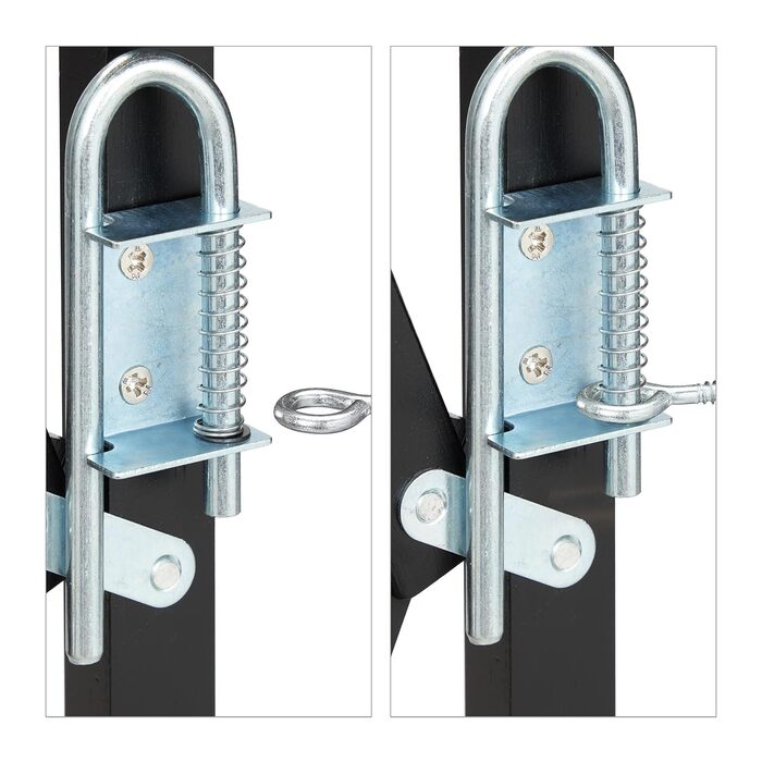 Захисне ворота для собак Relaxdays, розтяжне до 96 см, бамбук, чорний, для захисту сходів та дверей