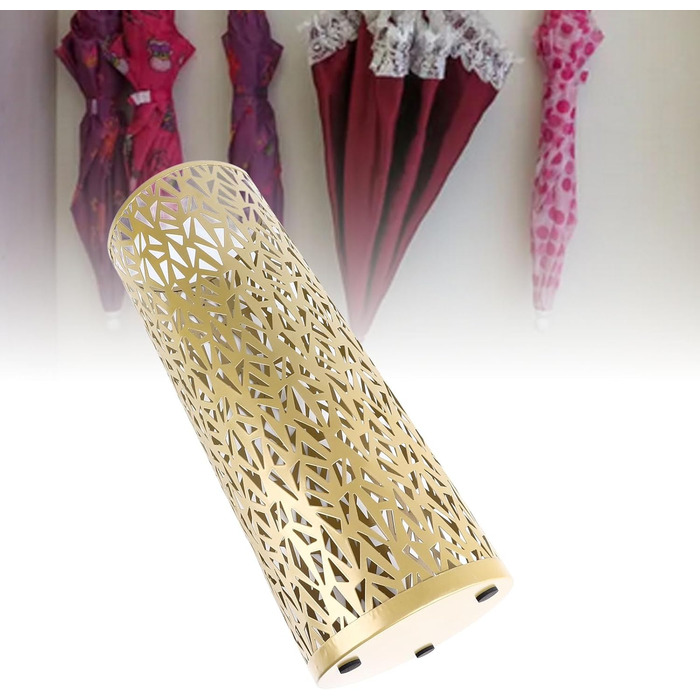 Металевий підставка для парасольки Topiky, кругла, золота, 15x10,5 см