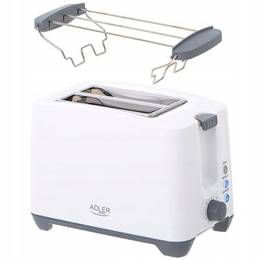 Тостер Adler AD 3216, білий, 1000 Вт