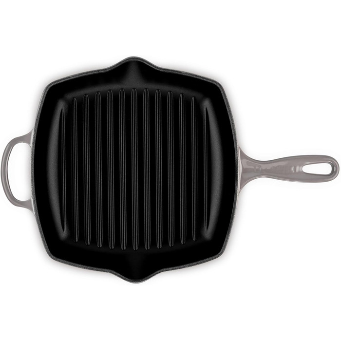 Le Creuset Signature чавунна гриль-пательня квадратна 26 см, для всіх типів плит, індукція, 2,86 кг, колір Flint