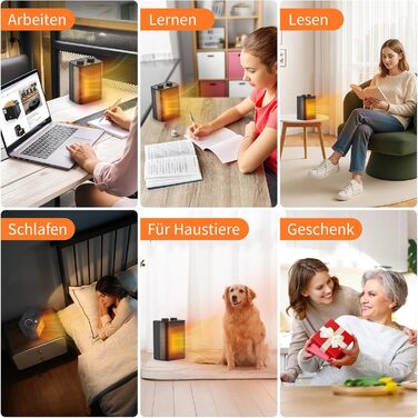 Електричний обігрівач Aeco EcoHeat Boost 58 см з дистанційним керуванням, 2000 Вт, LED ECO-режим, таймер 24 год, 4 режими, тиха керамічна панель, термостат, захист від перегріву та перекидання, осциляція