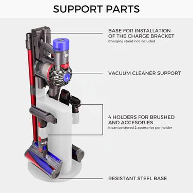 Насадка для пилососа MORANGO для Dyson V6, V7, V8, V10, V11, V15, DC30-DC74 - тримач для настінного кріплення без свердління