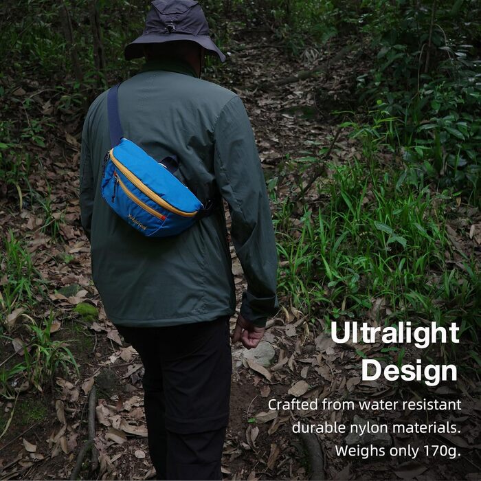 Легка туристична поясна сумка на 2.5L, водонепроникна, для жінок та чоловіків (різдвяна колекція), колір: Горизонт Блакитний