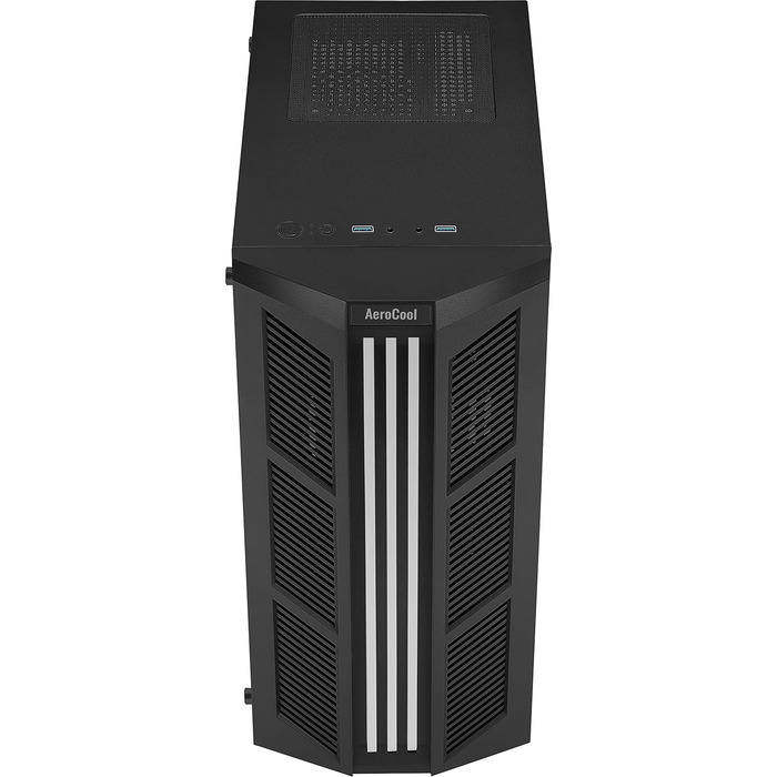 Корпус ПК Aerocool PRIME ATX з RGB підсвічуванням, загартоване скло, 12 см вентилятор, чорний