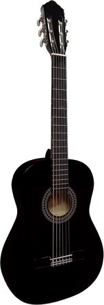 Концертна гітара в комплекті: класична чорна гітара з дерев'яною верхньою декою (липа), сумка, ремінь, струни, 3 медіатори, тюнер, підставка для гітари - стартовий набір