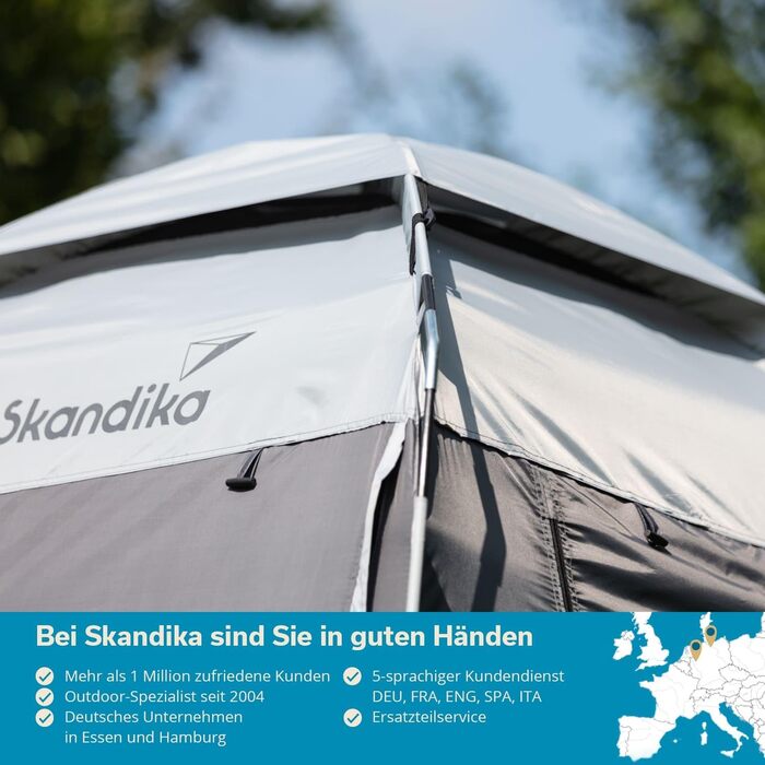 Skandika Camping Shower Tent | Privacy Changing Tent with 230cm Height, Silver-Coated, Waterproof, Separate Ground Sheet, 3 Ventilated Windows, Towel Holder, Shower Attachment | Toilet Tent