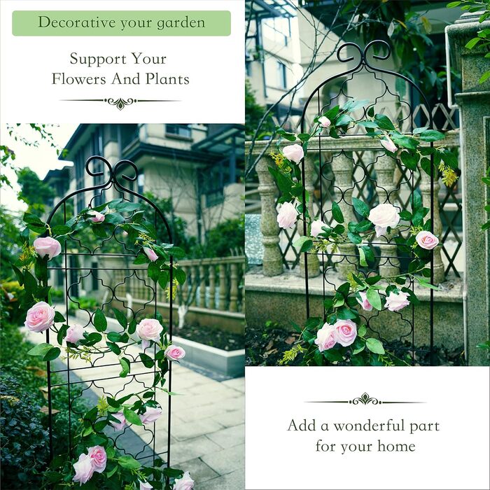 Садова опора SCENDOR GARDEN 150×40 см для витких рослин, винограду, огірків, томатів, квітів і овочів, металеві гратчасті панелі для пергол, 2 шт.
