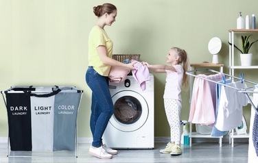 Кошик для прання Laundry, 130 л (білий, чорний, сірий)