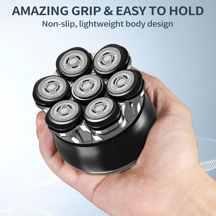 Електричний гоління голови для чоловіків Glatzen, 7D гнучкий знімний гоління, плаваюча головка, водонепроникний для мокрого та сухого використання, гоління з LED-дисплеєм