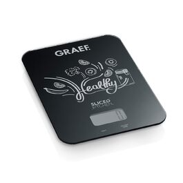 Кухонні ваги GRAEF KS202 чорного кольору з цифровим дисплеєм, скло, до 5 кг, функція тарування